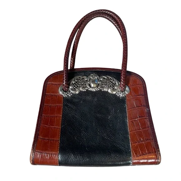 🍁Brighton Vintage Bag Leather embellished - Picture 1 of 13